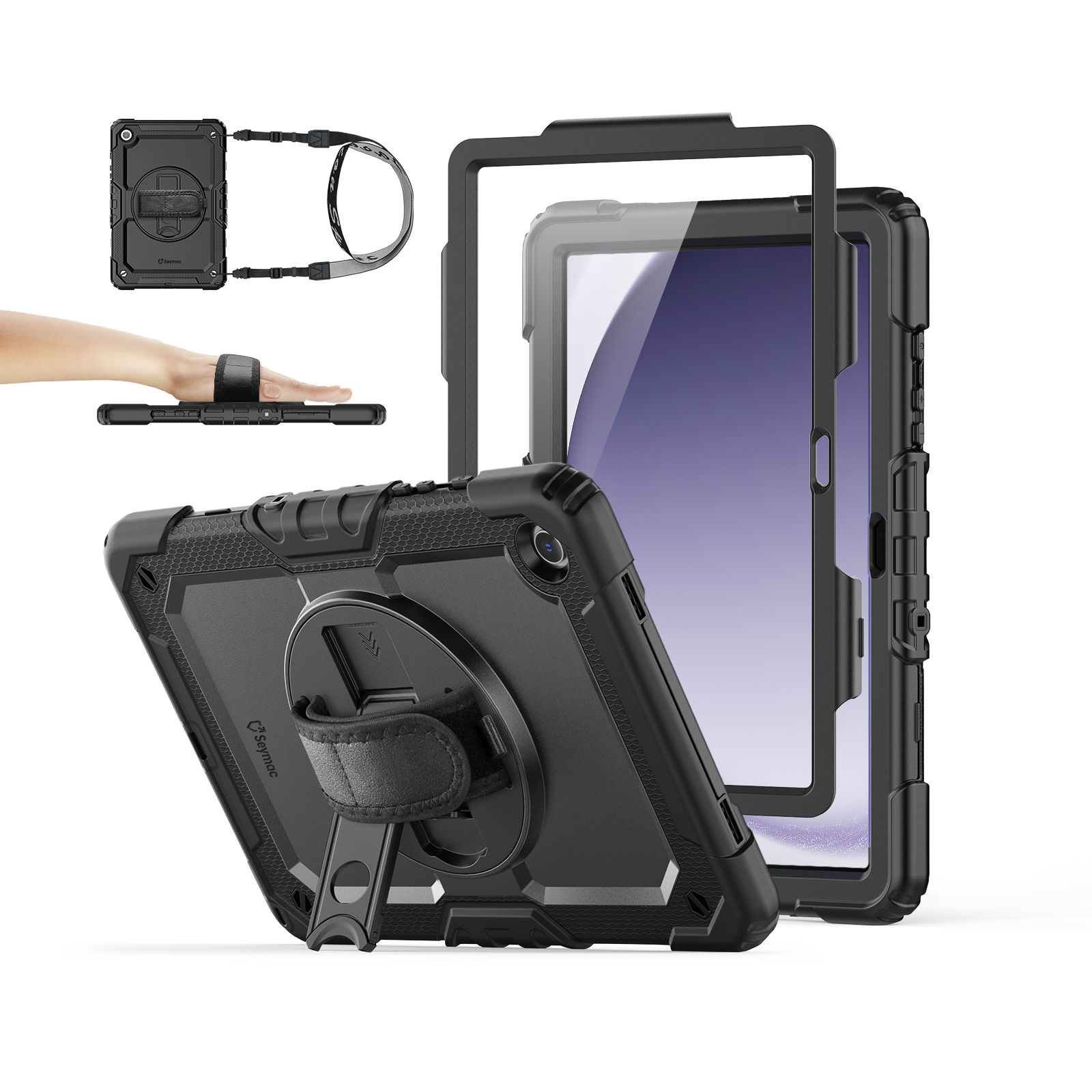 Samsung Galaxy Tab A11+ 11-Inch Rugged Case with Adjustable Hand Strap