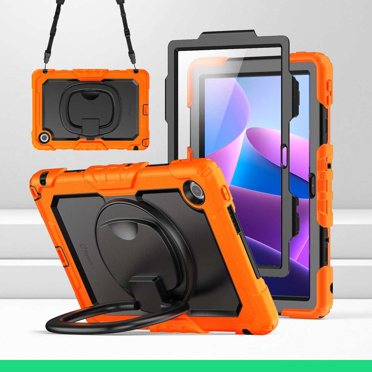 SEYMAC Lenovo Tab M10 HD 10.1 Inch Case (2025)-Silicone-G Series-Orange