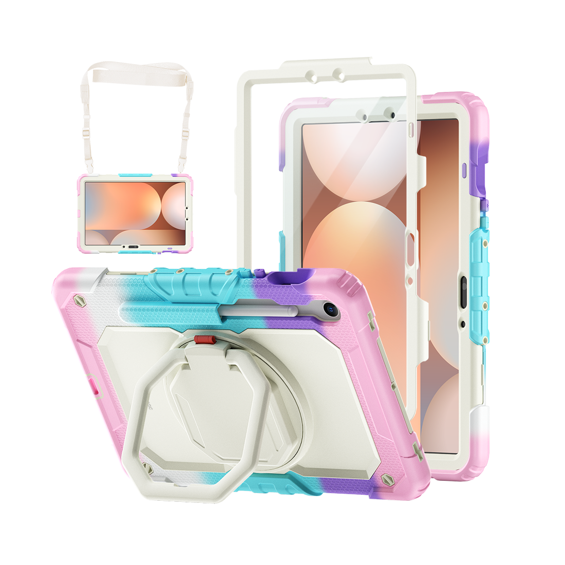 Samsung Galaxy Tab S10 Lite/S10 FE/S9 FE/S9 10.9/11 Inch Rugged Case with 360° Rotating Hand Grip
