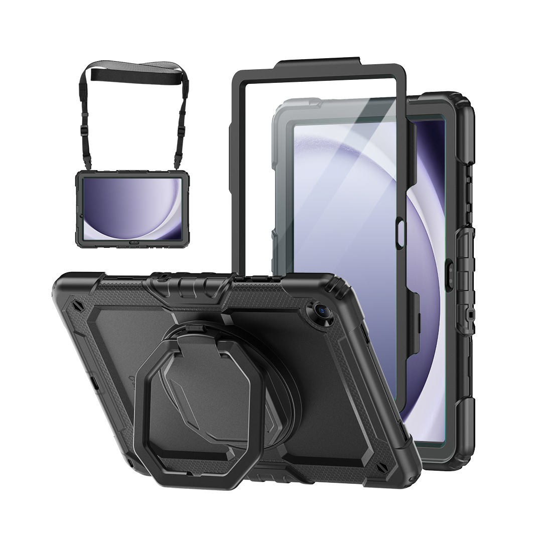 Galaxy Tab A9+ 11-Inch Rugged Case with 360° Rotating Hand Grip