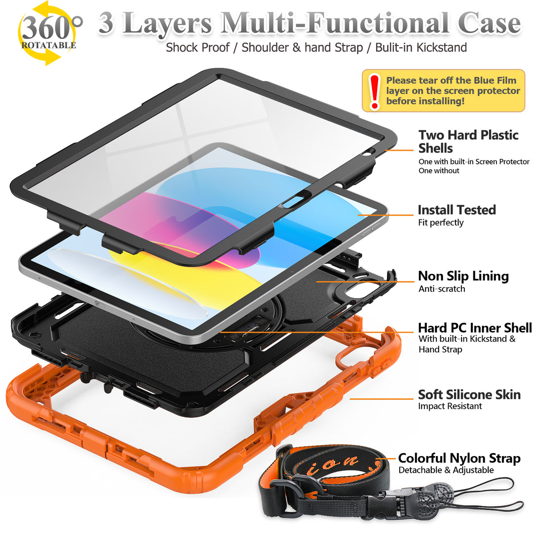 Case for iPad 10th Generation 10.9-inch | FORT-S PRO - seymac#colour_orange