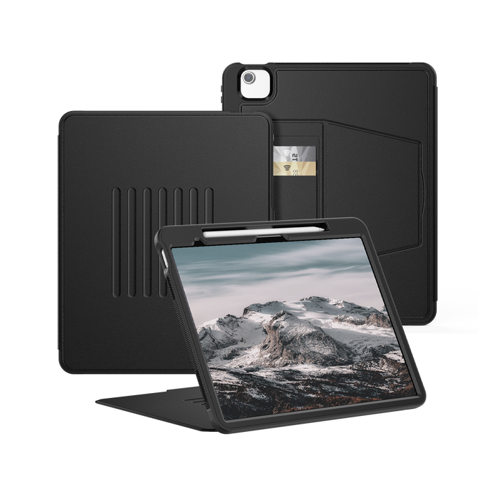 SEYMAC iPad Air 13 Inch Case (M2/M3) (2024/2025)-Leather-C Series-Black-SEYMAC