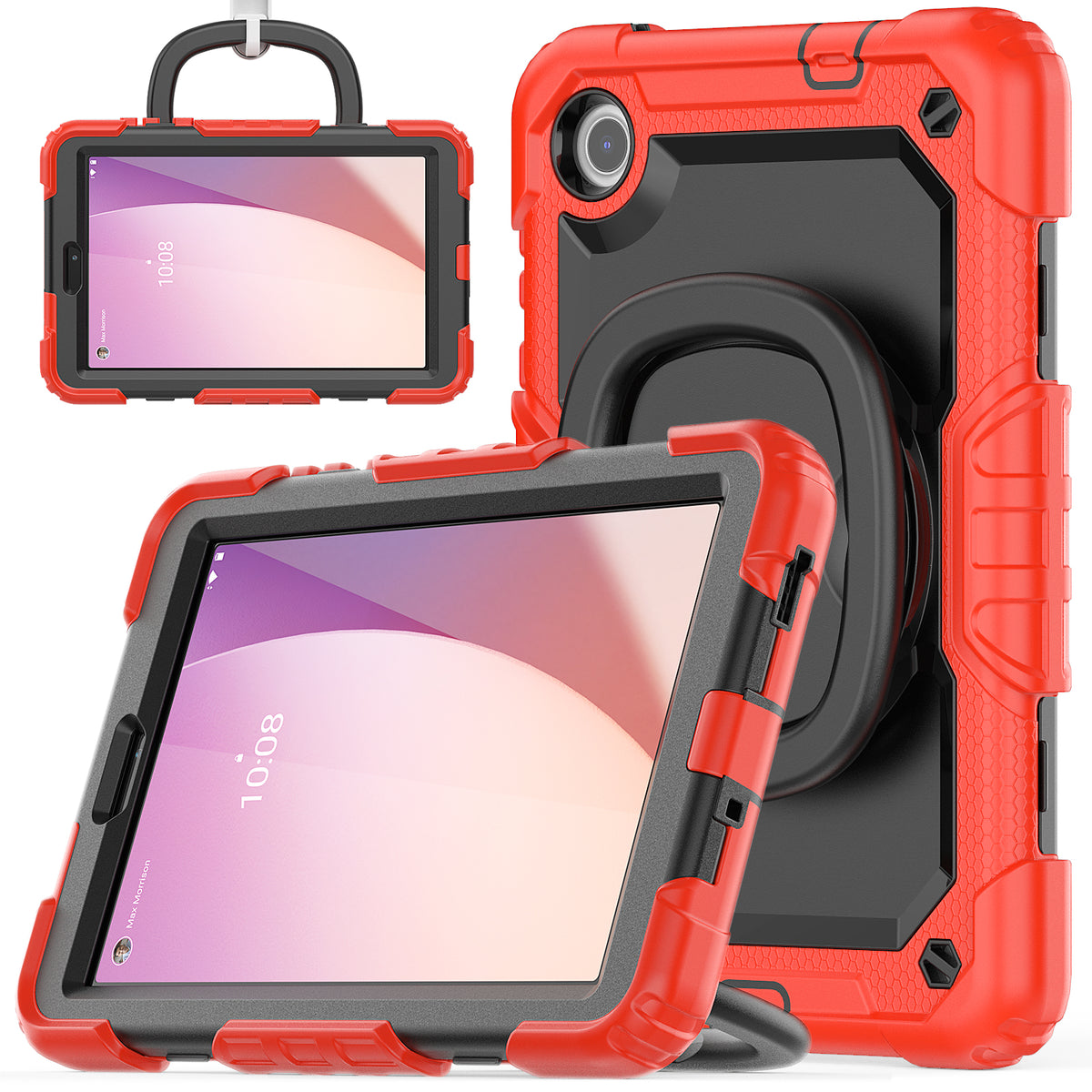 SEYMAC Lenovo Tab M8 (4th Gen) 8 Inch Case with 360° rotating handle and built-in screen protector.