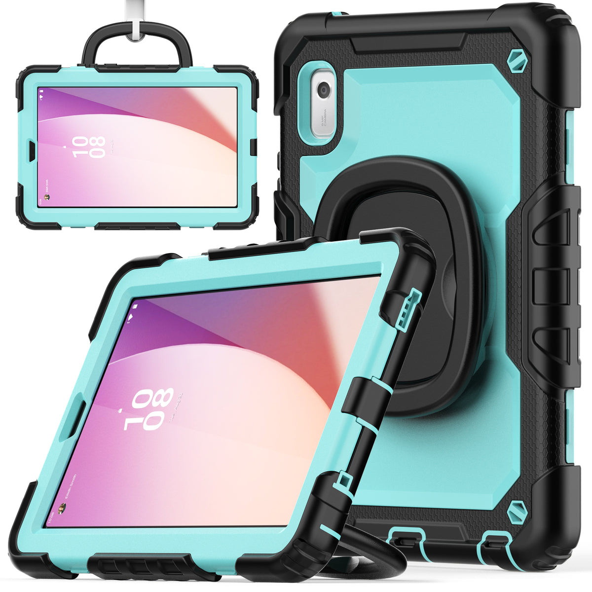 Seymac Lenovo Tab M9 9 Inch Case (2023) featuring a protective design, rotating handle grip, and built-in screen protector.