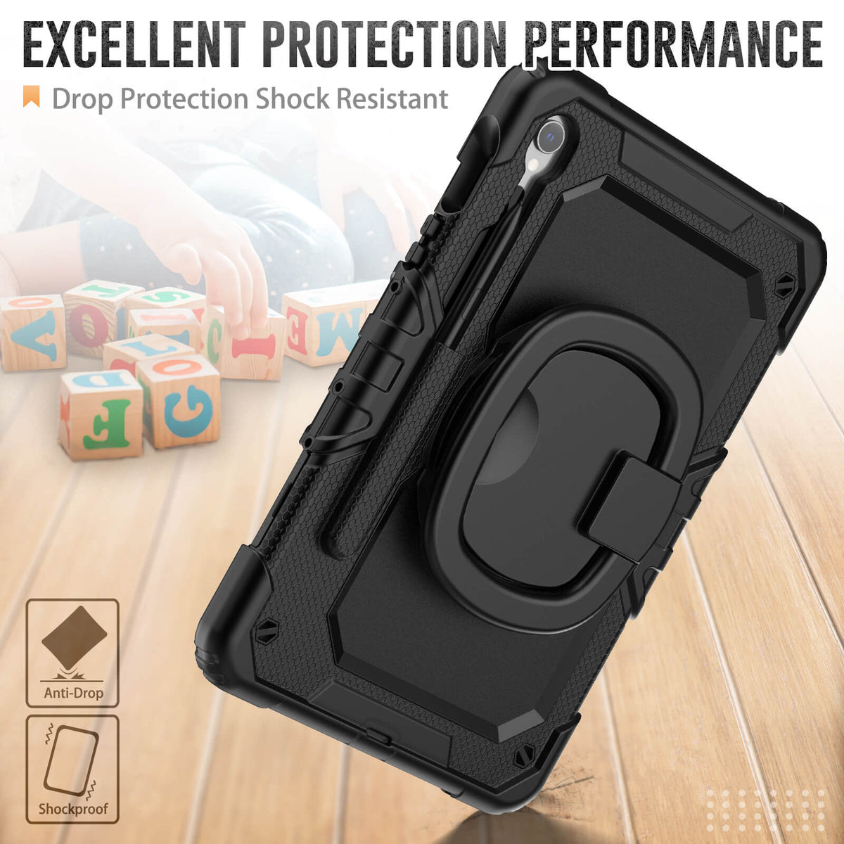 SEYMAC Galaxy Tab S10 Lite 10.9 Inch Case (2025) showing excellent drop protection and shock-resistant features.