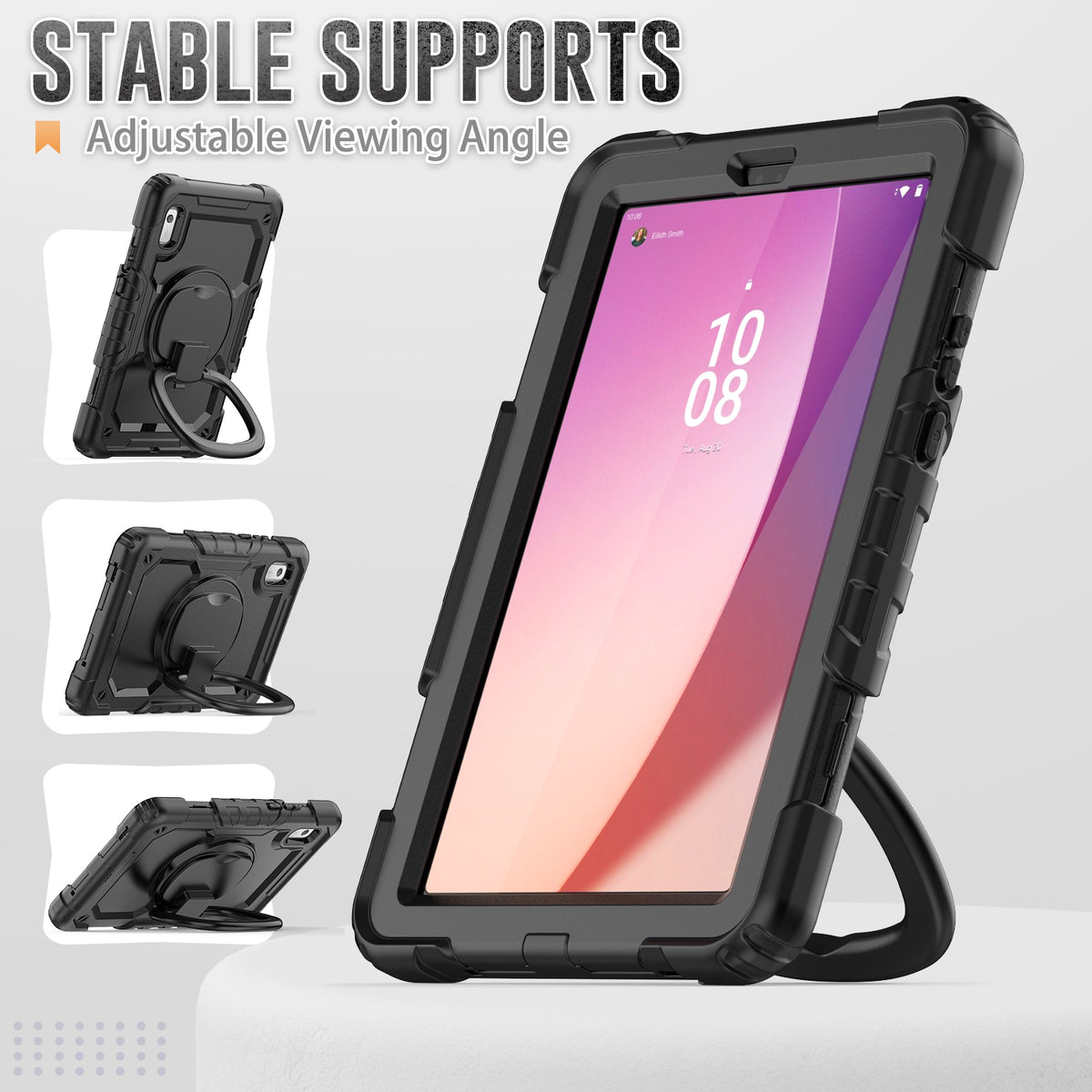Image of Seymac Lenovo Tab M9 9 Inch Case (2023) with adjustable viewing angle and stable support features.