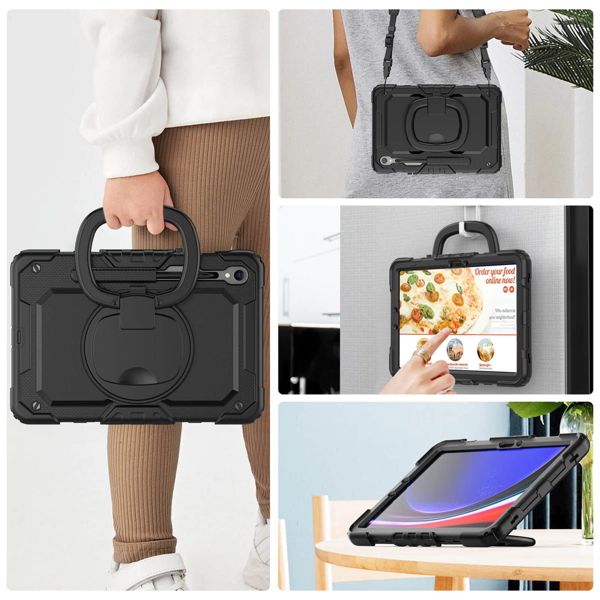 SEYMAC Galaxy Tab S10 Lite 10.9 Inch Case (2025) featuring 360° rotating handle and front frames.