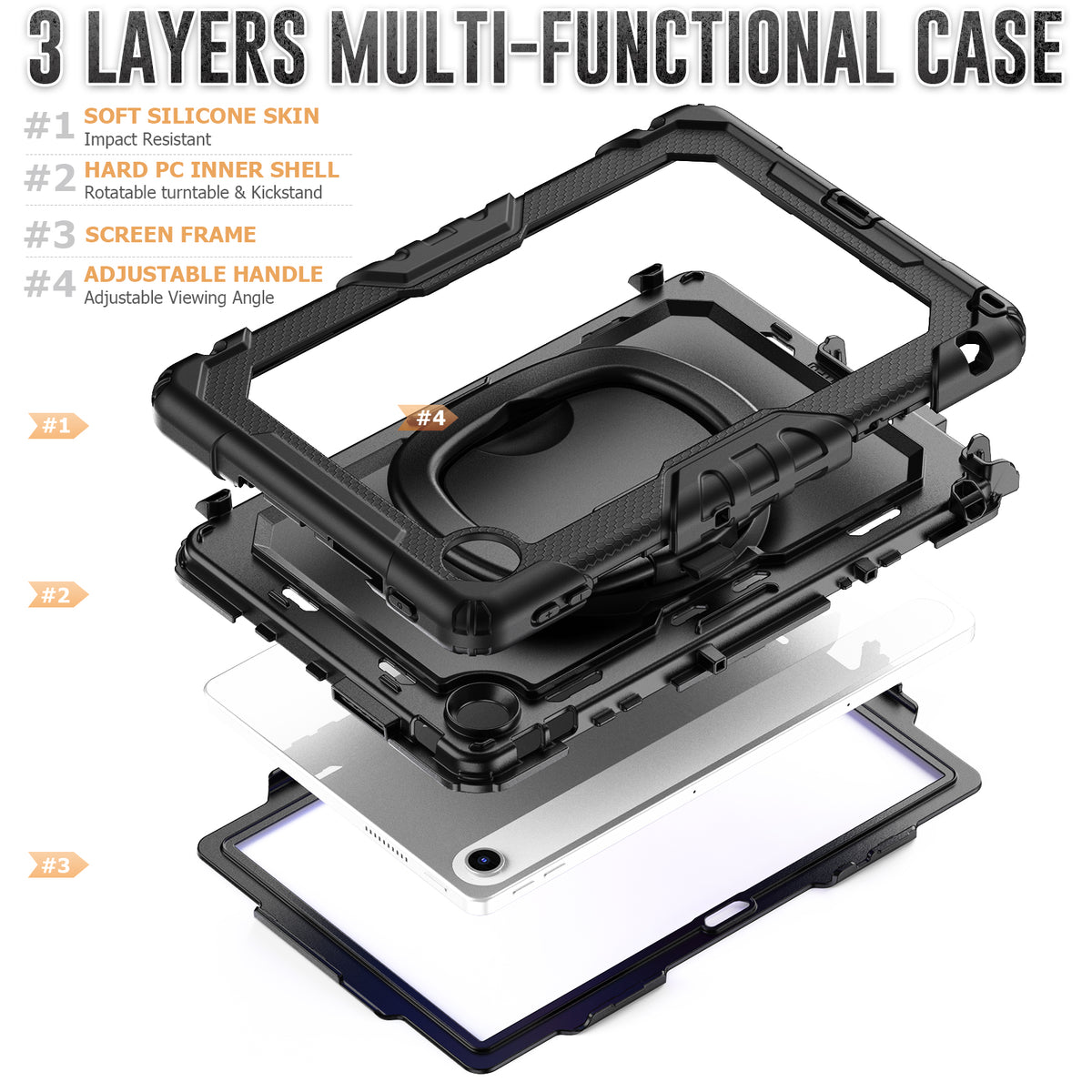 SEYMAC Lenovo Tab M10 HD 10.1 Inch Case (2025)-Silicone-G Series-