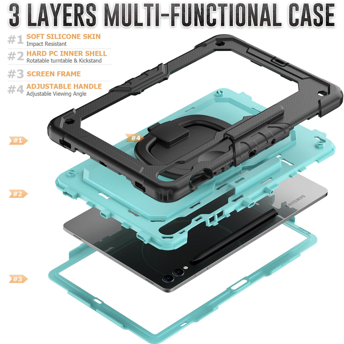 SEYMAC Galaxy Tab S10+ 12.4 Inch Case (2024)-Silicone-G Series-SEYMAC