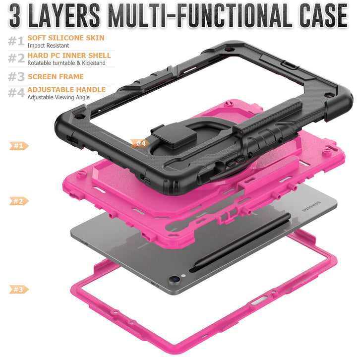 SEYMAC Case for Galaxy Tab S9 | FORT-G PRO#color_deeppink