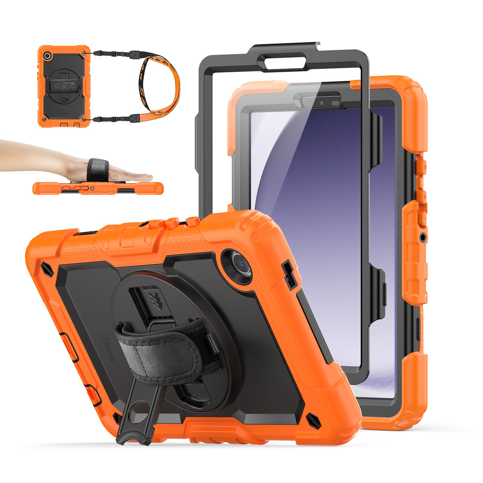 Samsung Galaxy Tab A9 8.7-Inch Rugged Case with Adjustable Hand Strap
