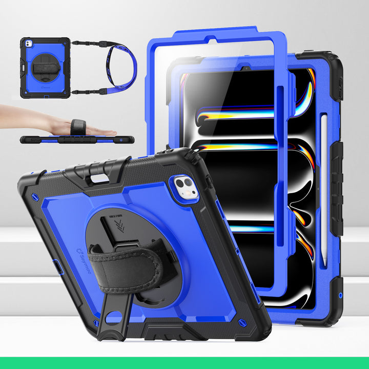 SEYMAC iPad Pro 13 Inch Case (M4) (2024)-Silicone-S Series-Blue-SEYMAC