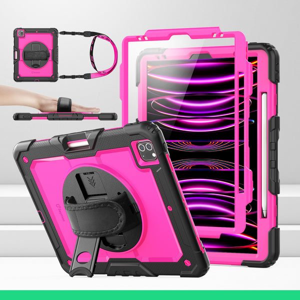 SEYMAC iPad Pro 12.9 Inch Case (2018-2022)-Silicone-S Series-DeepPink-SEYMAC