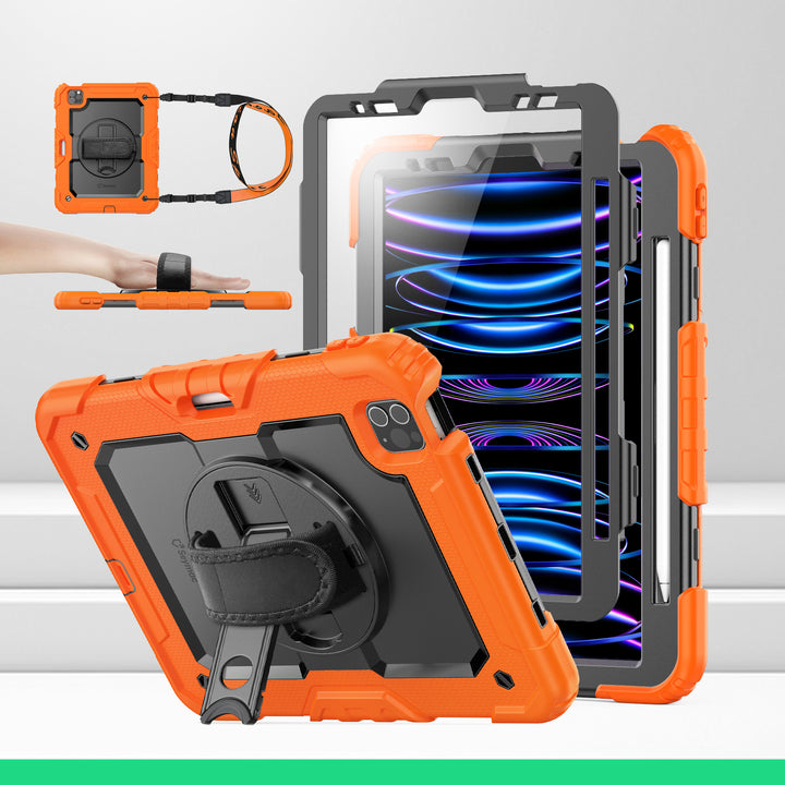 SEYMAC iPad Pro 11 Inch Case (2018-2022)-Silicone-S Series-Orange-SEYMAC