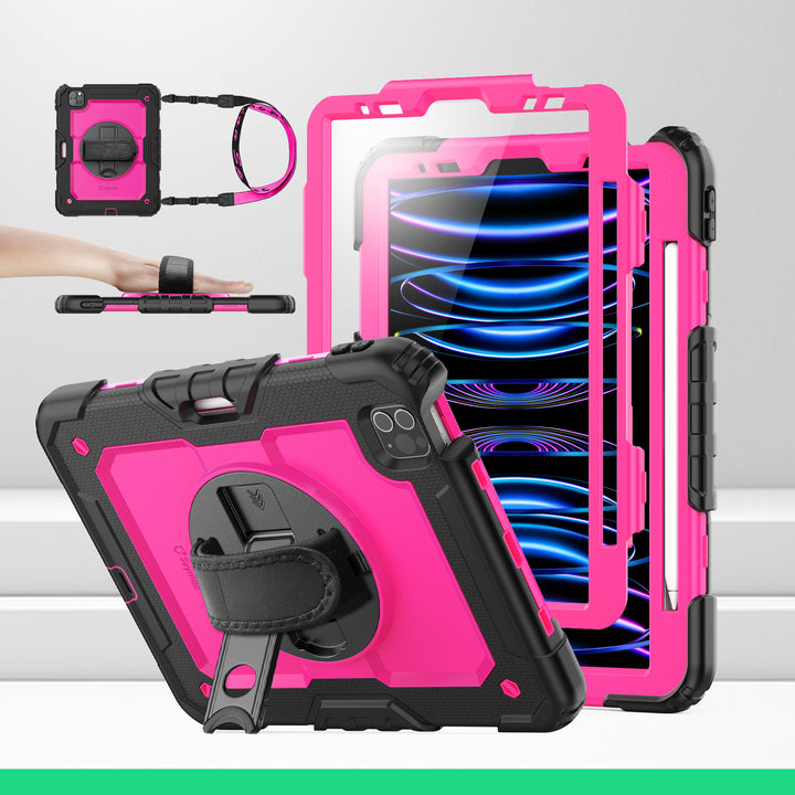 SEYMAC iPad Pro 11 Inch Case (2018-2022)-Silicone-S Series-DeepPink-SEYMAC