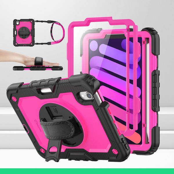 SEYMAC iPad Mini A17 Pro/6th Gen 8.3 Inch Case (2024&2021)-Silicone-S Series-DeepPink-SEYMAC