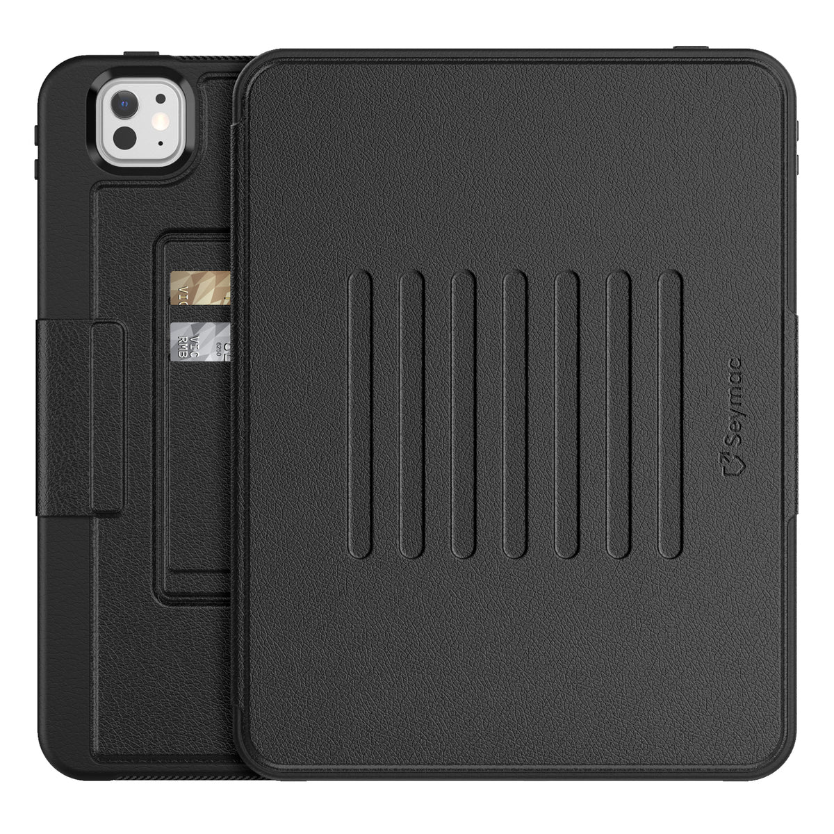 SEYMAC iPad Pro 11 Inch Case (M4) (2024)-Leather-C Series-Black-SEYMAC