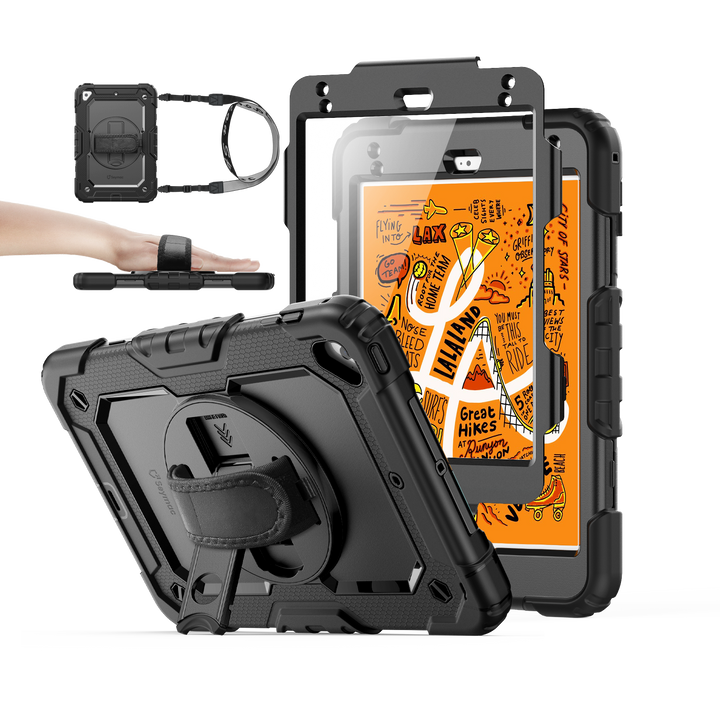 SEYMAC iPad Mini 4th/5th Gen 7.9 Inch Case (2015&2019)-Silicone-S Series-Black-SEYMAC