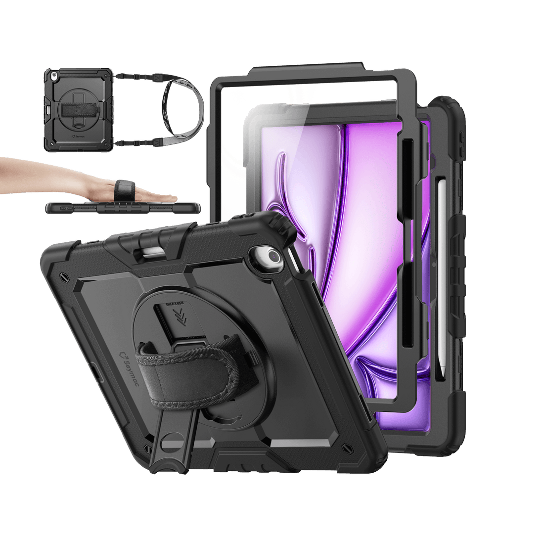 iPad Air 13-Inch (M4/M2/M3) Rugged Case with Adjustable Hand Strap