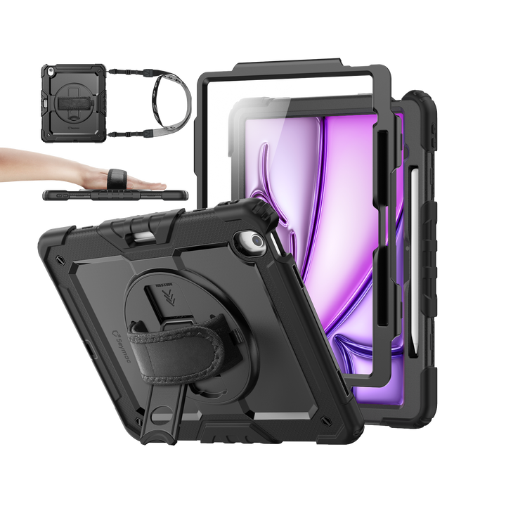 SEYMAC iPad Air 13 Inch Case (M2/M3) (2024/2025)-Silicone-S Series-Black-SEYMAC