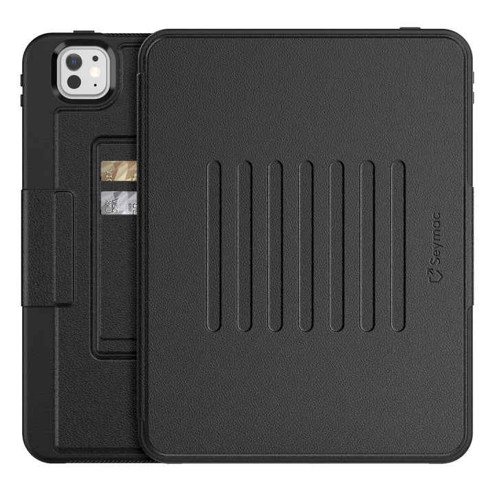 SEYMAC iPad Pro 13 Inch Case (M4) (2024)-Leather-C Series-Black-SEYMAC
