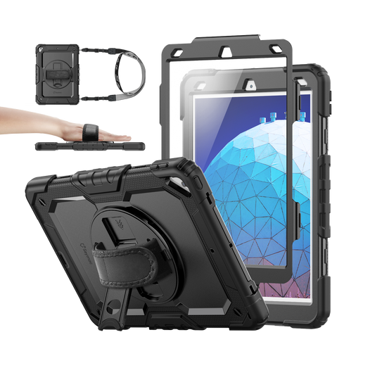 iPad Air (3rd Gen) 10.5-Inch rugged case with hand strap, black