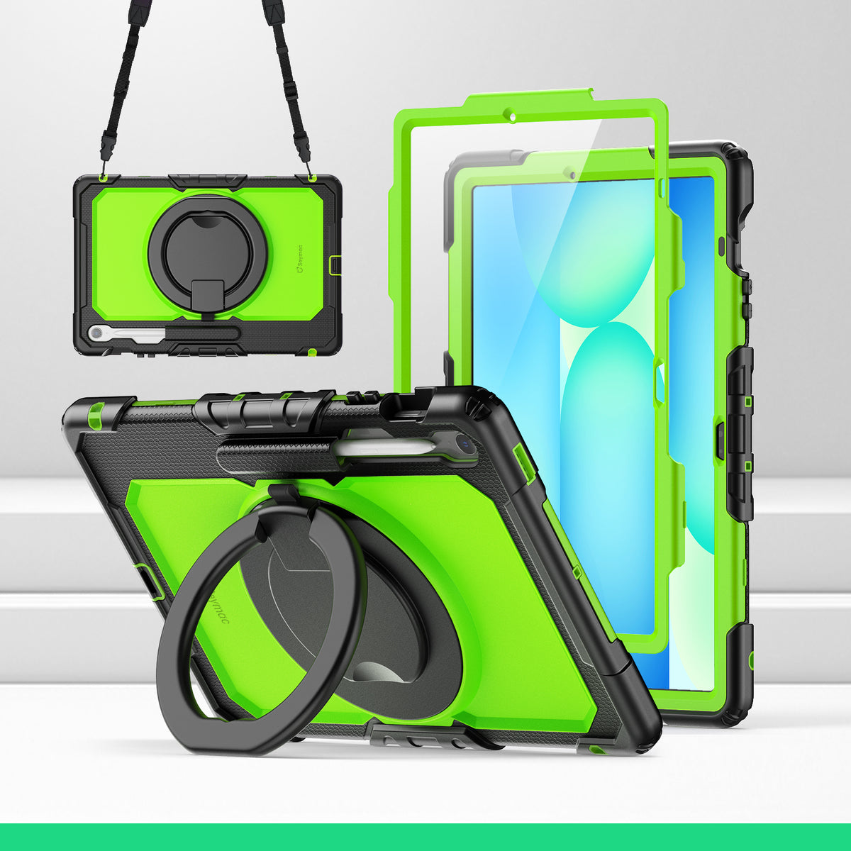 SEYMAC Galaxy Tab S10 FE+ 13.1 Inch Case (2025)-Silicone-G Series-Lime Green