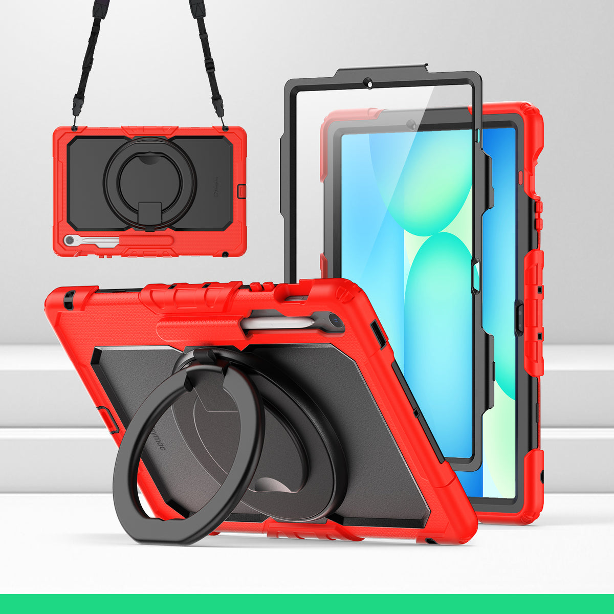 SEYMAC Galaxy Tab S10 FE+ 13.1 Inch Case (2025)-Silicone-G Series-Red