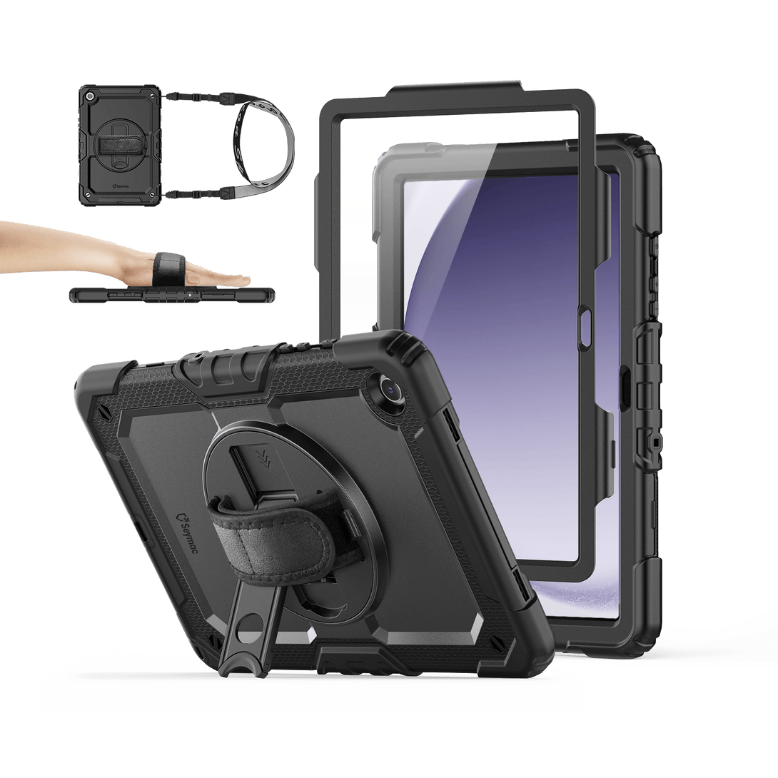 Samsung Galaxy Tab A9+ 11-Inch Rugged Case with Adjustable Hand Strap