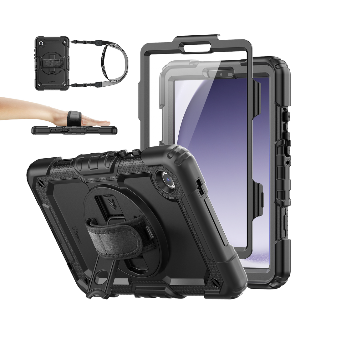 Samsung Galaxy Tab A9 8.7-Inch Rugged Case with Adjustable Hand Strap