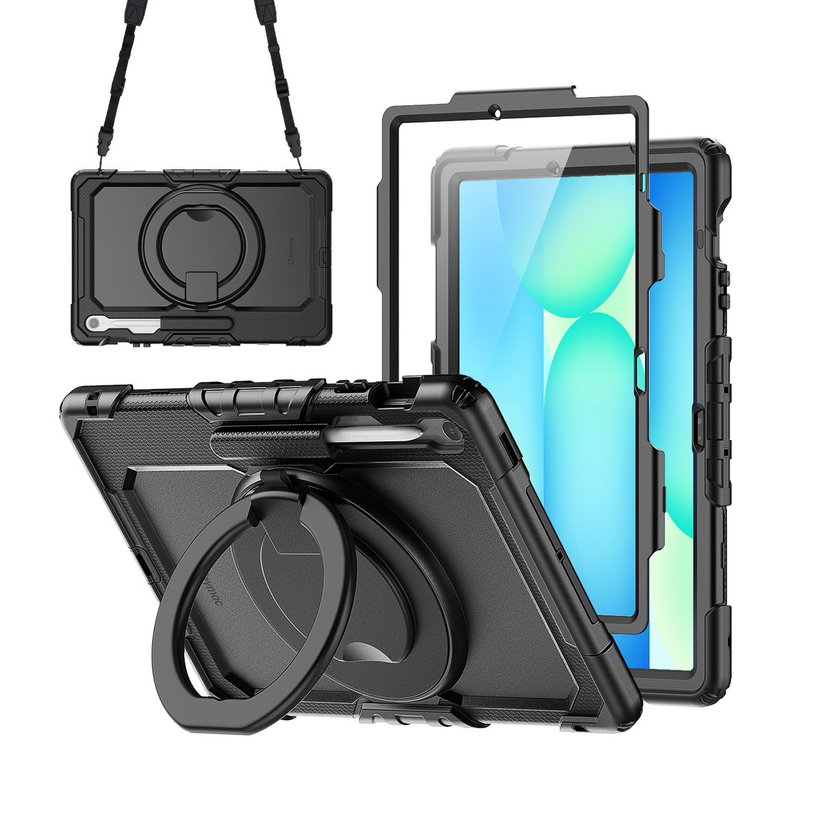SEYMAC Galaxy Tab S10 FE+ 13.1 Inch Case (2025)-Silicone-G Series-Black