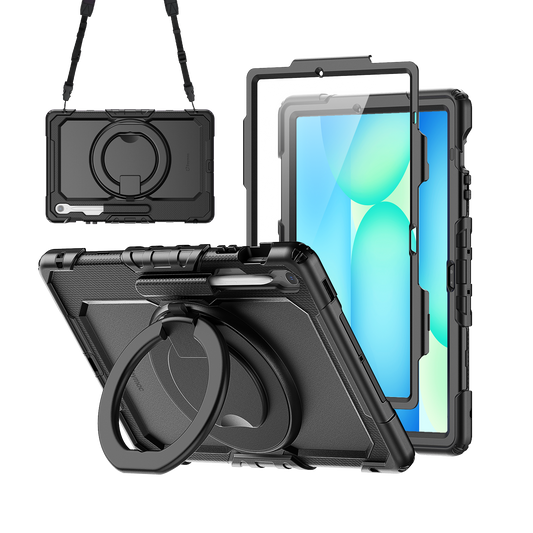 SEYMAC Galaxy Tab S10 FE+ 13.1 Inch Case (2025)-Silicone-G Series-Black