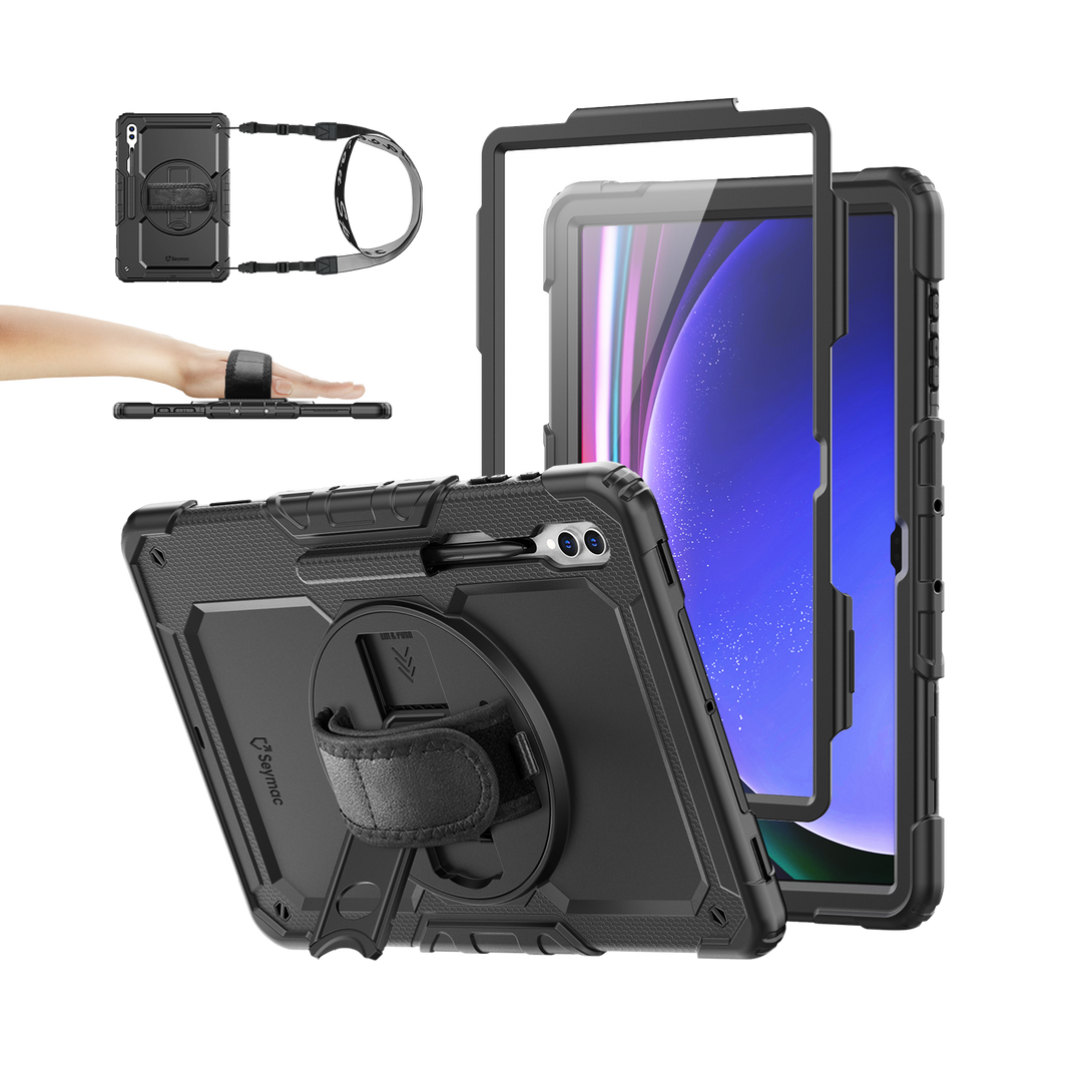 Samsung Galaxy Tab S10/S9/S8 Ultra 14.6-Inch Rugged Case with Adjustab