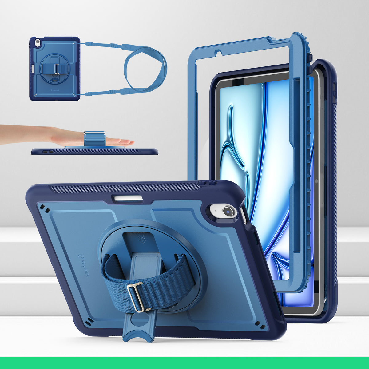 SEYMAC iPad Air 11 Inch Case (M2/M3) (2024/2025)-TPU-S Series-Navy Blue-SEYMAC