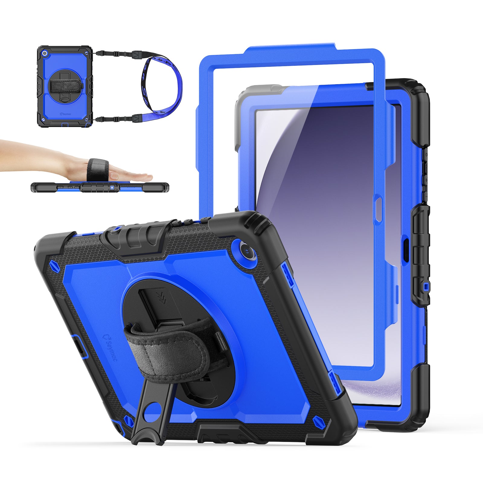 Samsung Galaxy Tab A9+ 11-Inch Rugged Case with Adjustable Hand Strap