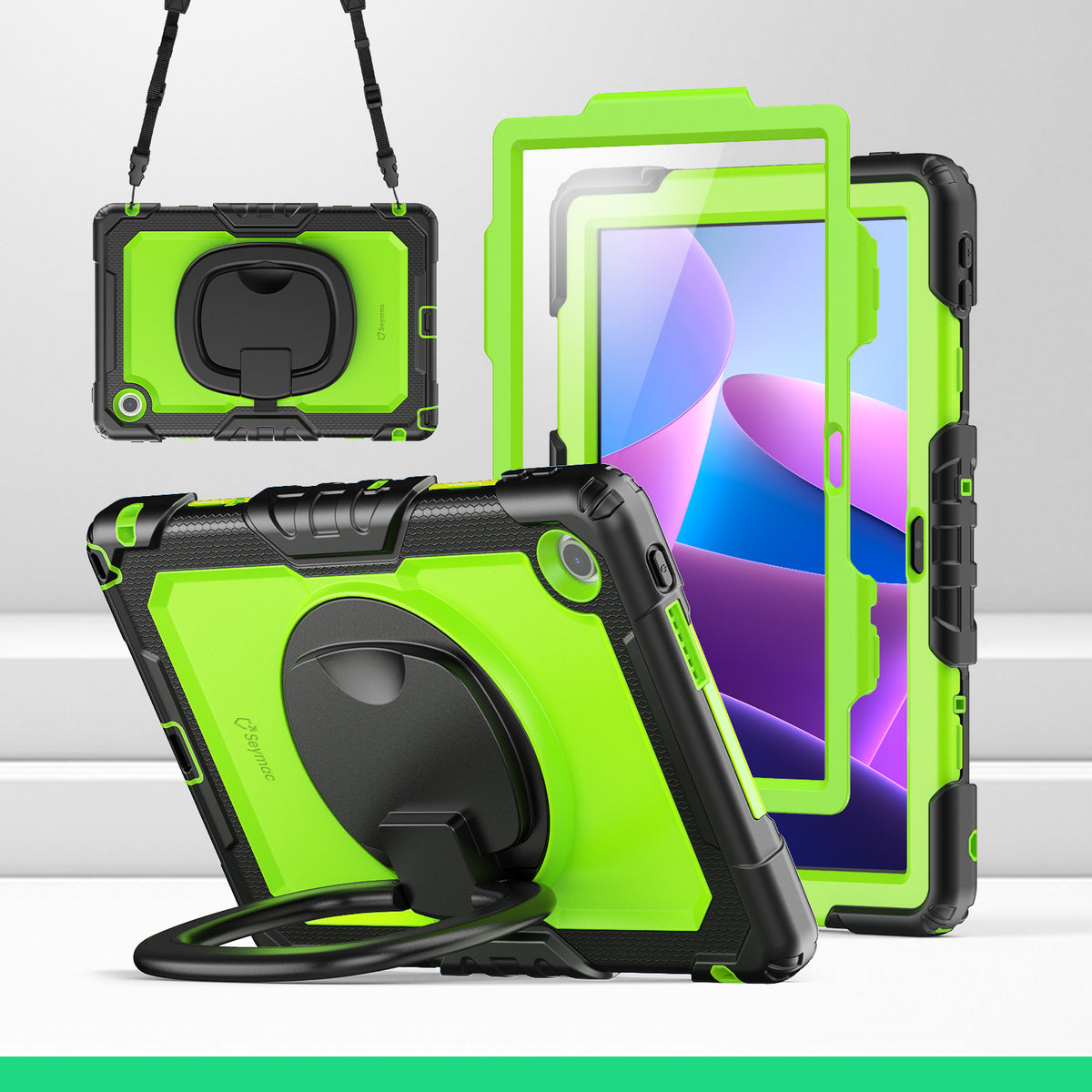 SEYMAC Lenovo Tab M10 HD 10.1 Inch Case (2025)-Silicone-G Series-Lime Green