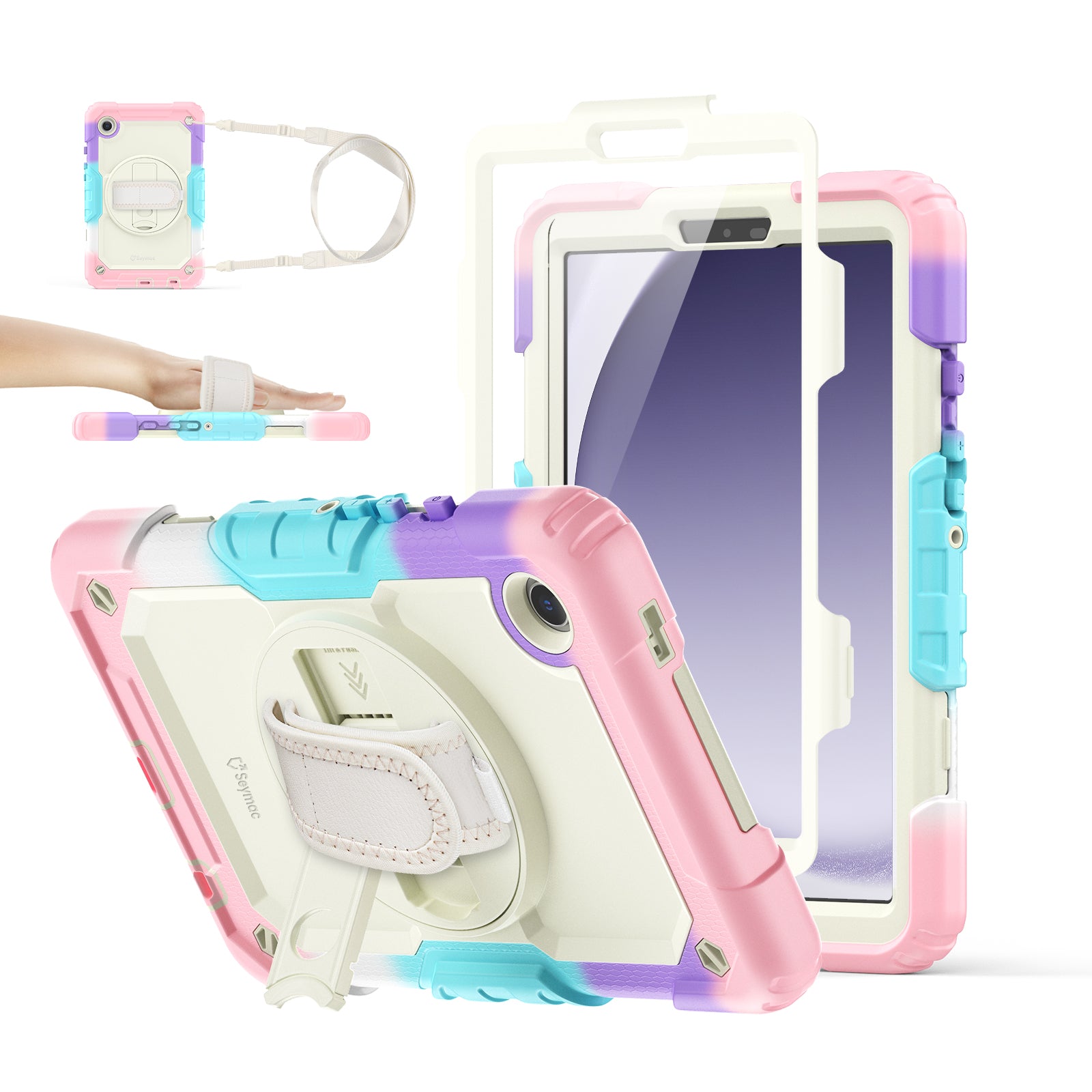 Samsung Galaxy Tab A9 8.7-Inch Rugged Case with Adjustable Hand Strap