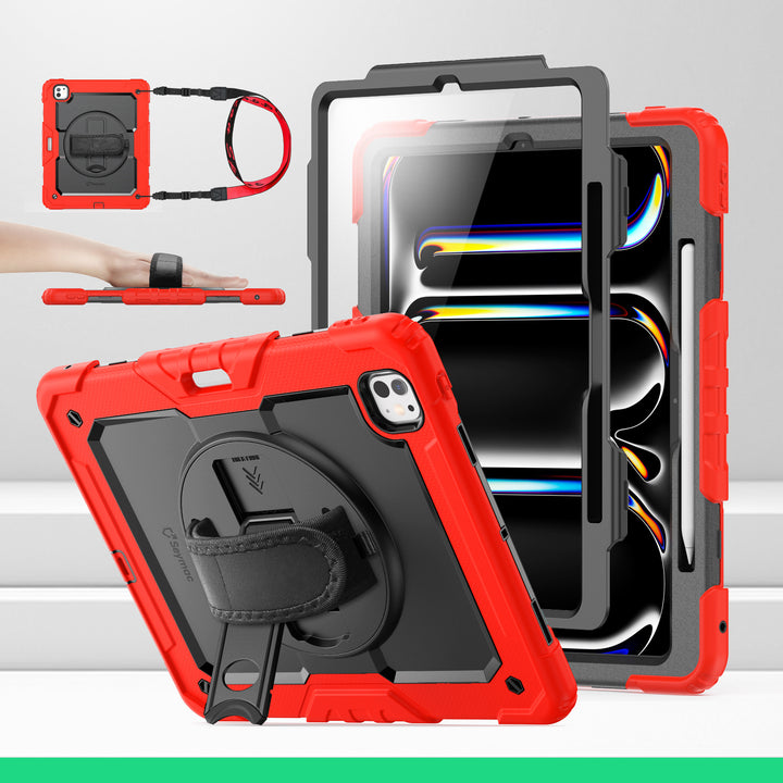 SEYMAC iPad Pro 13 Inch Case (M4) (2024)-Silicone-S Series-Red-SEYMAC