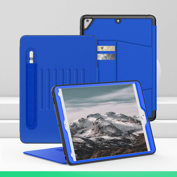 SEYMAC iPad Air 2nd Gen 9.7 Inch Case (2014)-Leather-C Series-Blue-SEYMAC