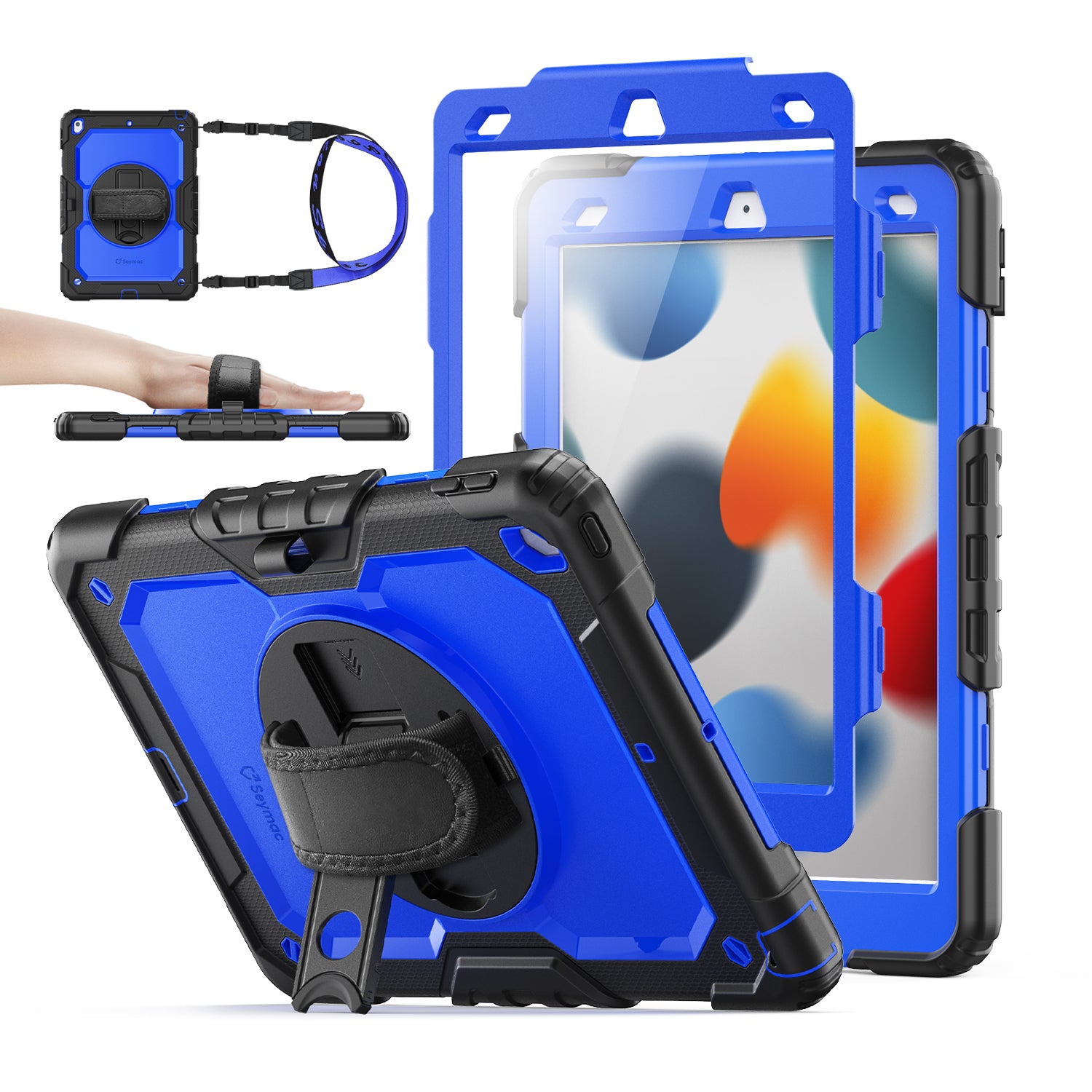 iPad 10.2 Inch 7th/8th/9th Gen Rugged Case with Adjustable Hand Strap