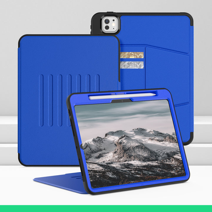 SEYMAC iPad Pro 13 Inch Case (M4) (2024)-Leather-C Series-Blue-SEYMAC