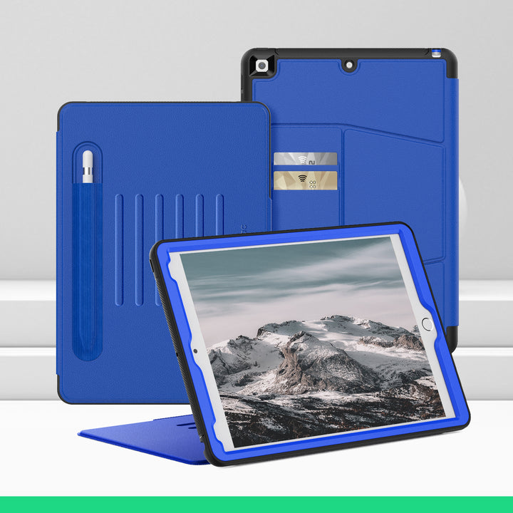 SEYMAC iPad 10.2 Inch Case (2019/2020/2021)-Leather-C Series-Blue-SEYMAC