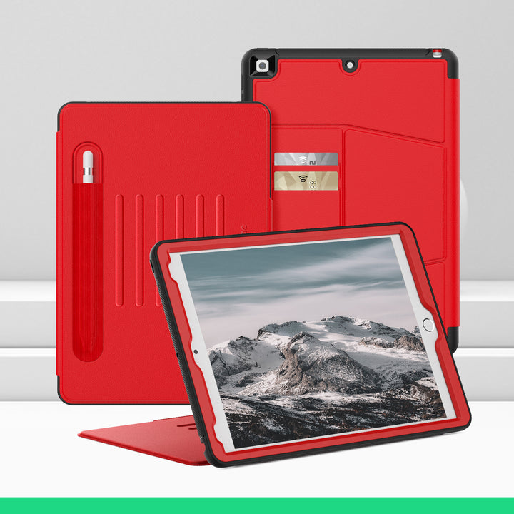 SEYMAC iPad 10.2 Inch Case (2019/2020/2021)-Leather-C Series-Red-SEYMAC