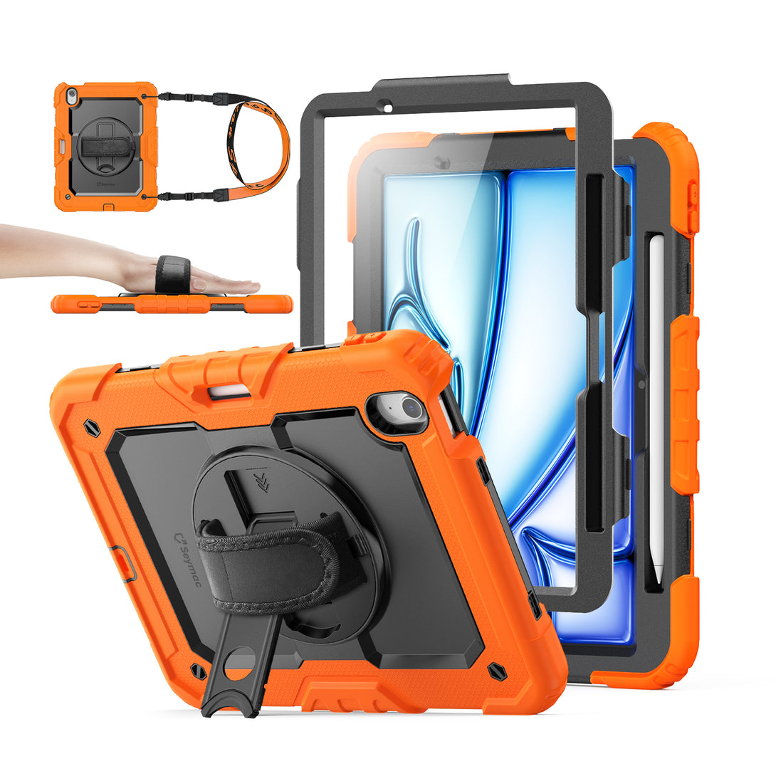 SEYMAC stock Case voor iPad Pro 11 inch 2024 (M4, 5e Generation),[Sterk Magnetisch] Auto Sleep/Wake Drop Proof Cover met [Multi-angle Stand] Potlood Houder & Kaartsleuf,Zwart