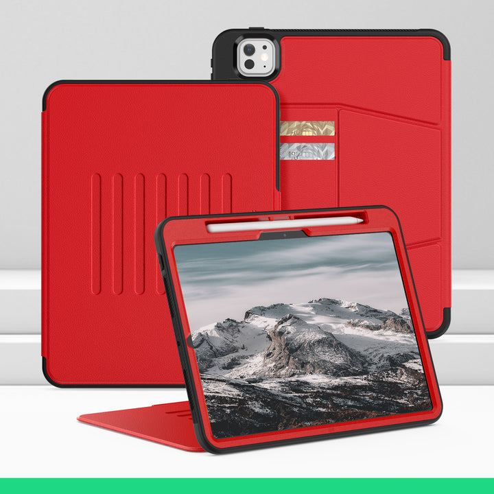 SEYMAC iPad Pro 13 Inch Case (M4) (2024)-Leather-C Series-Red-SEYMAC