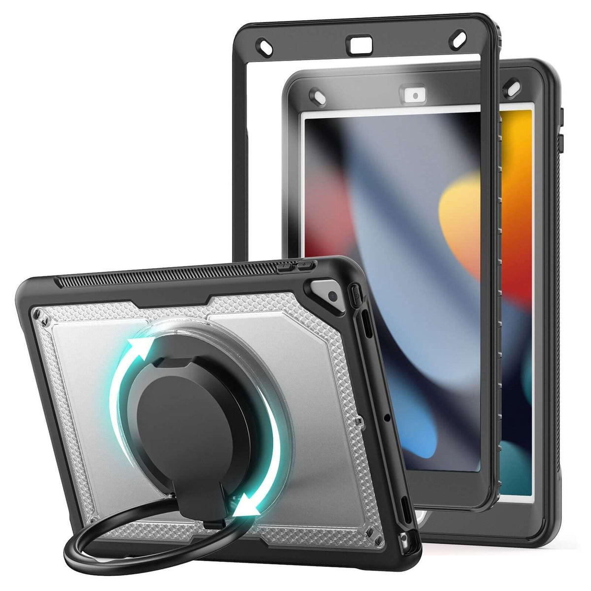 SEYMAC iPad Pro 10.5 Inch Case (2017) with 360° rotating handle grip and built-in screen protector.