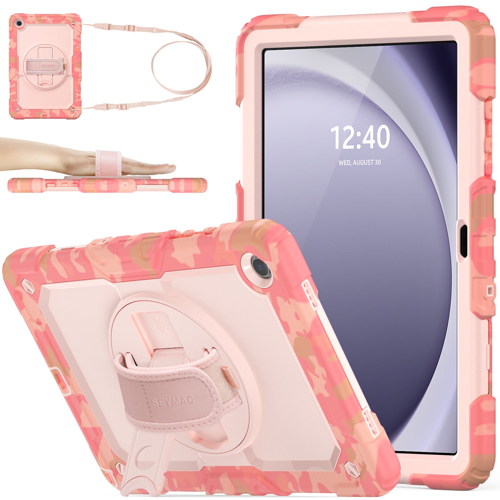 Samsung Galaxy Tab A9+ 11-Inch Rugged Case with Adjustable Hand Strap
