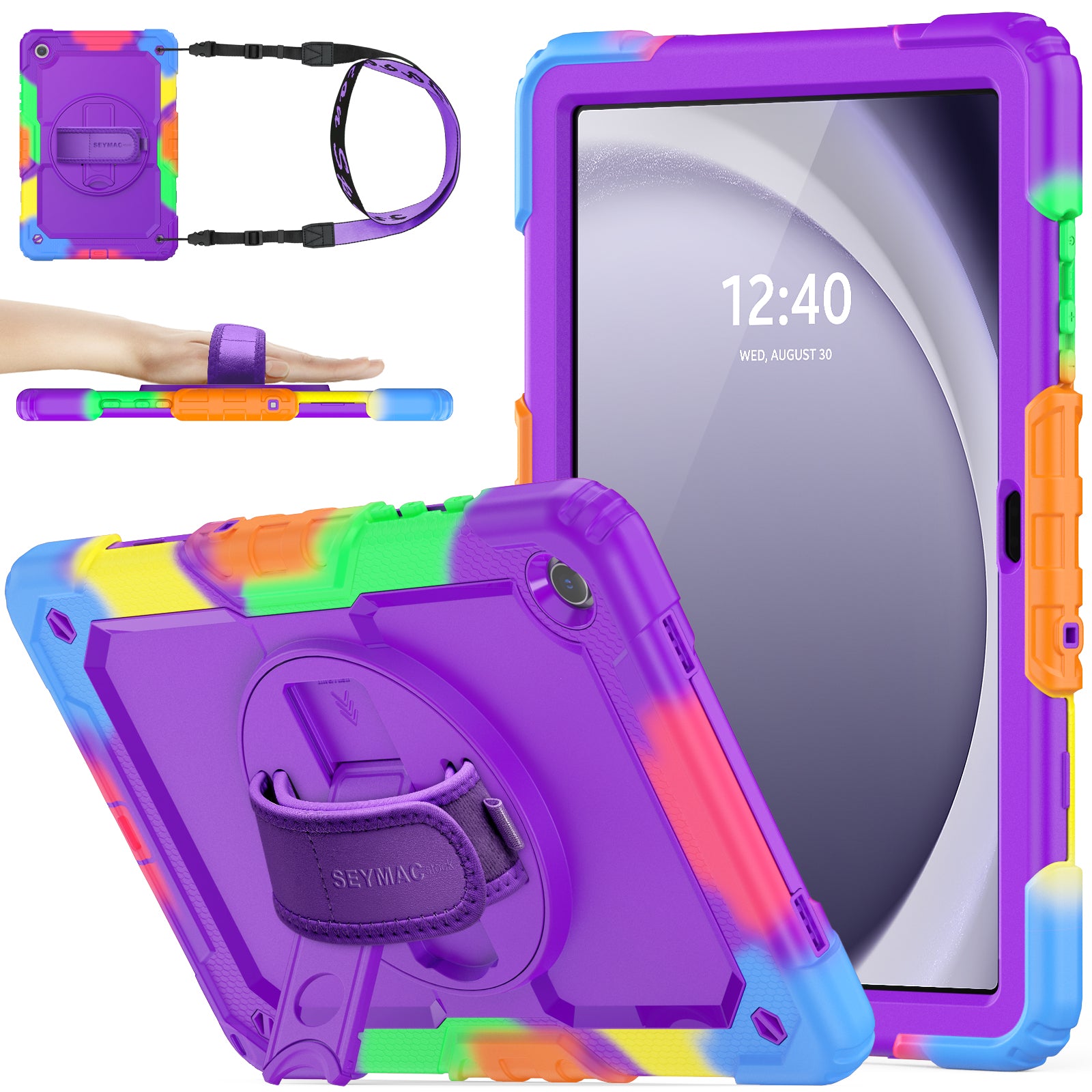Samsung Galaxy Tab A9+ 11-Inch Rugged Case with Adjustable Hand Strap