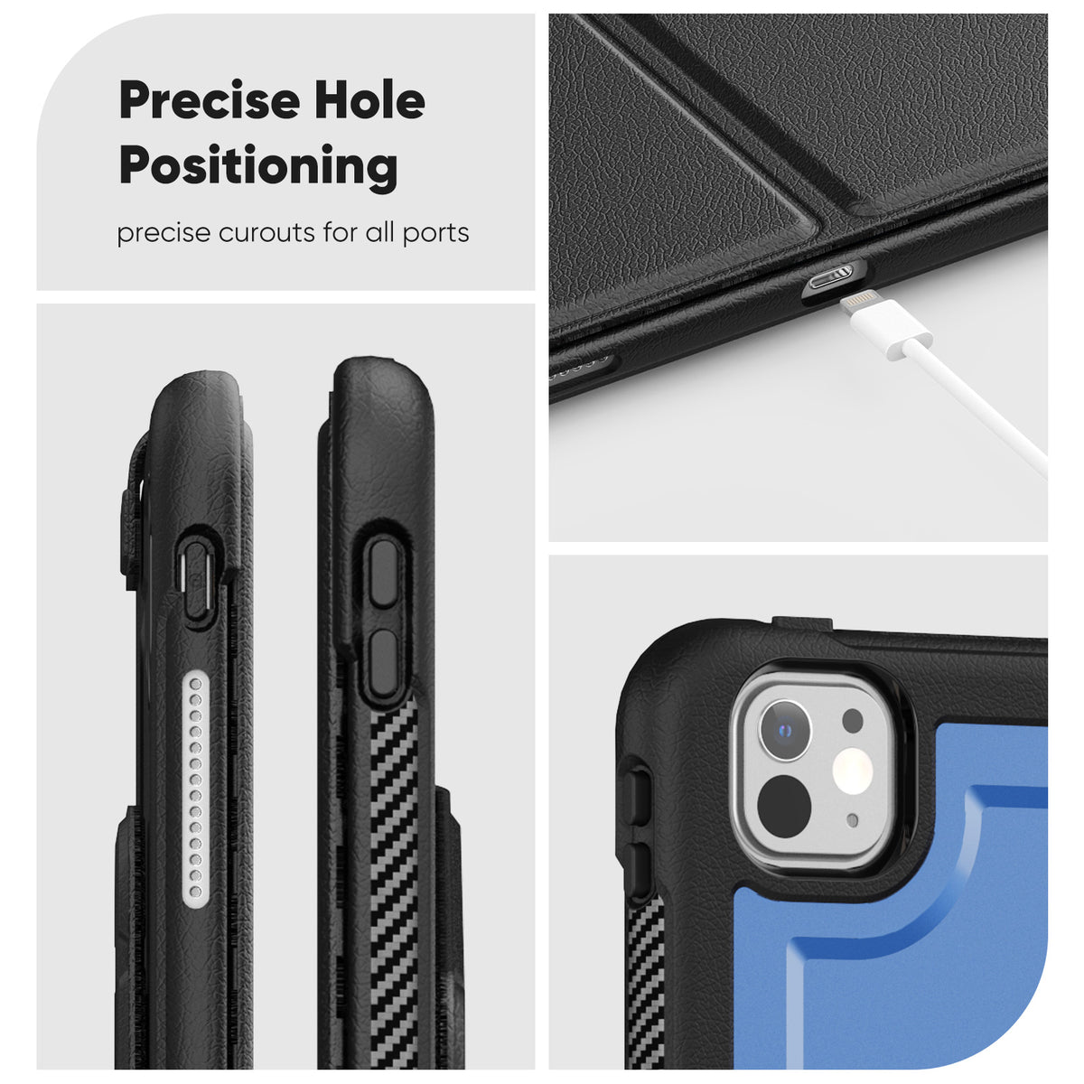SEYMAC iPad Pro 13 Inch Case (M5/M4) showcasing precise hole positioning for all ports.