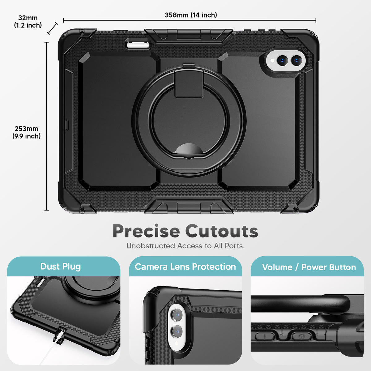 SEYMAC Galaxy Tab S11 Ultra 14.6 Inch Case (2025) with precise cutouts and dust cover
